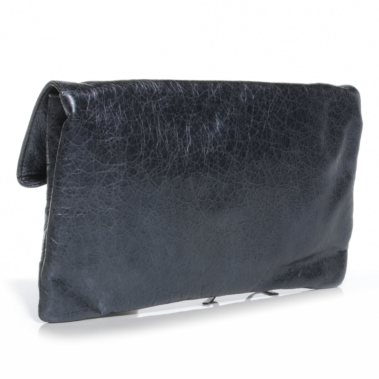 Metallic Agneau Envelope Clutch Anthracite