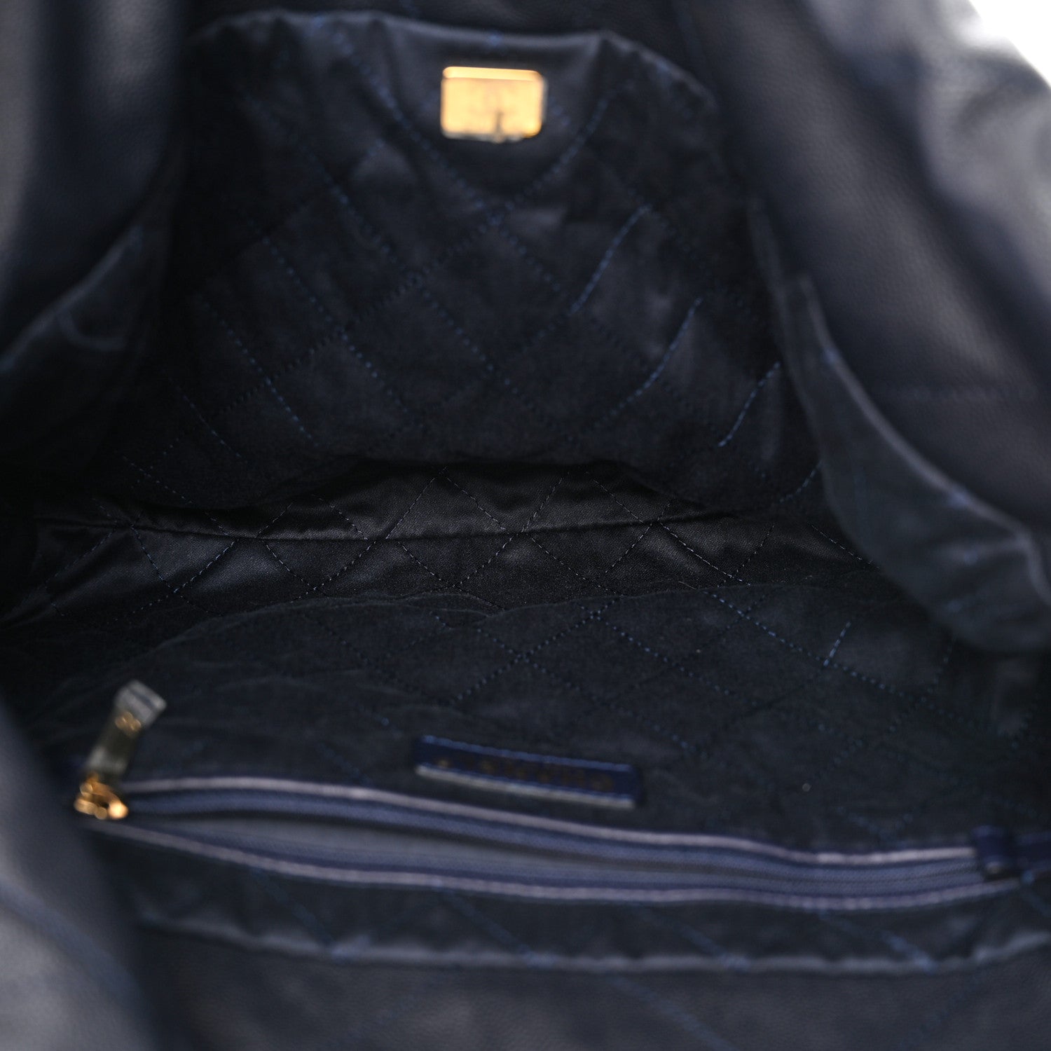 Chanel Shiny Caviar Quilted Small Chanel 22 Dark Blue 5 of 11