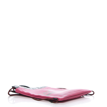 Gucci Grained Calfskin Logo Drawstring Backpack Box Pink Green Black 4 of 8