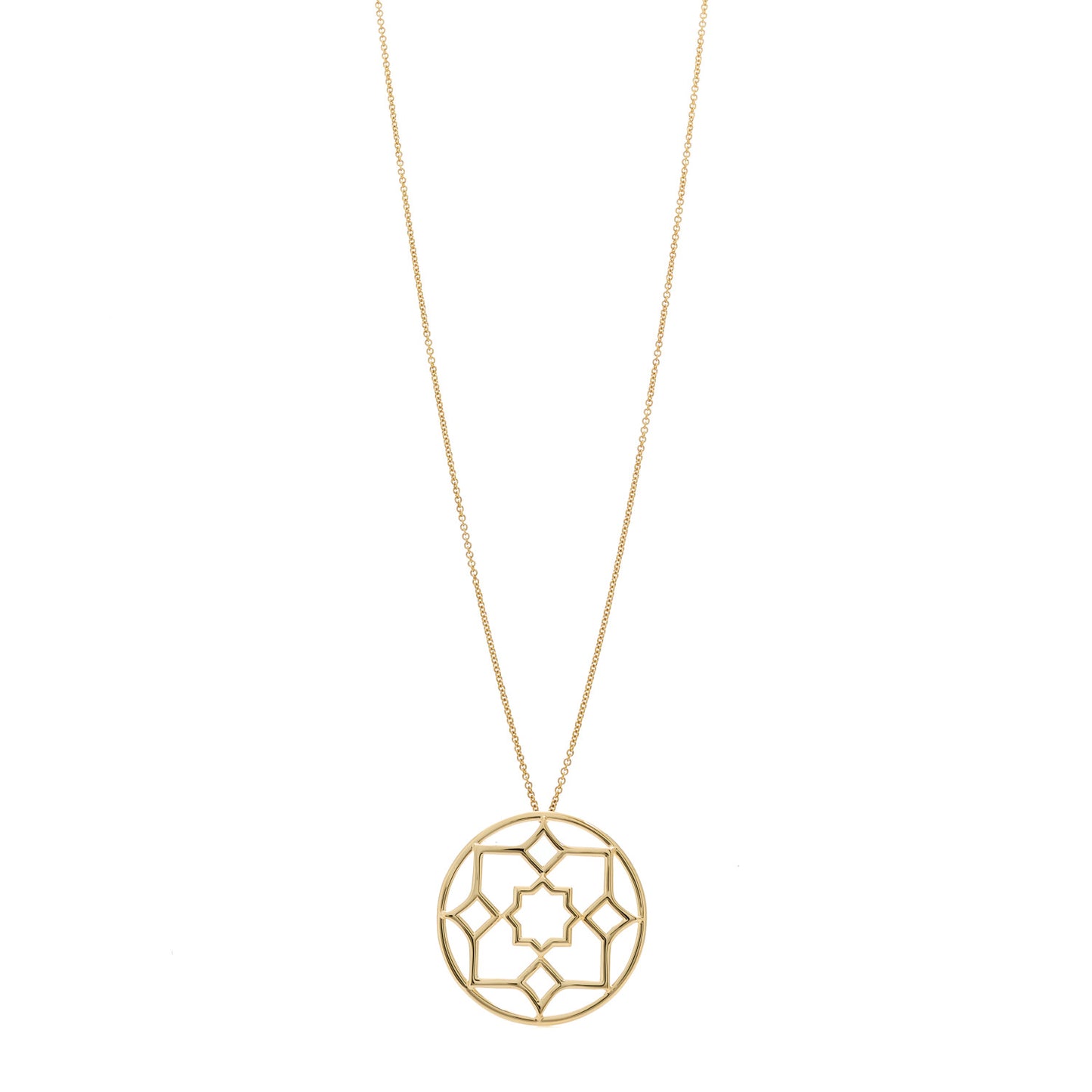 18K Yellow Gold Large Paloma Picasso Marrakesh Round Pendant Necklace