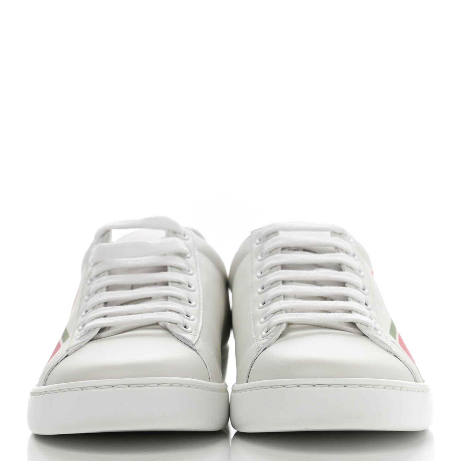 Gucci Calfskin Interlocking G Womens New Ace Sneakers 36.5 White Red Flame Green 2 of 8