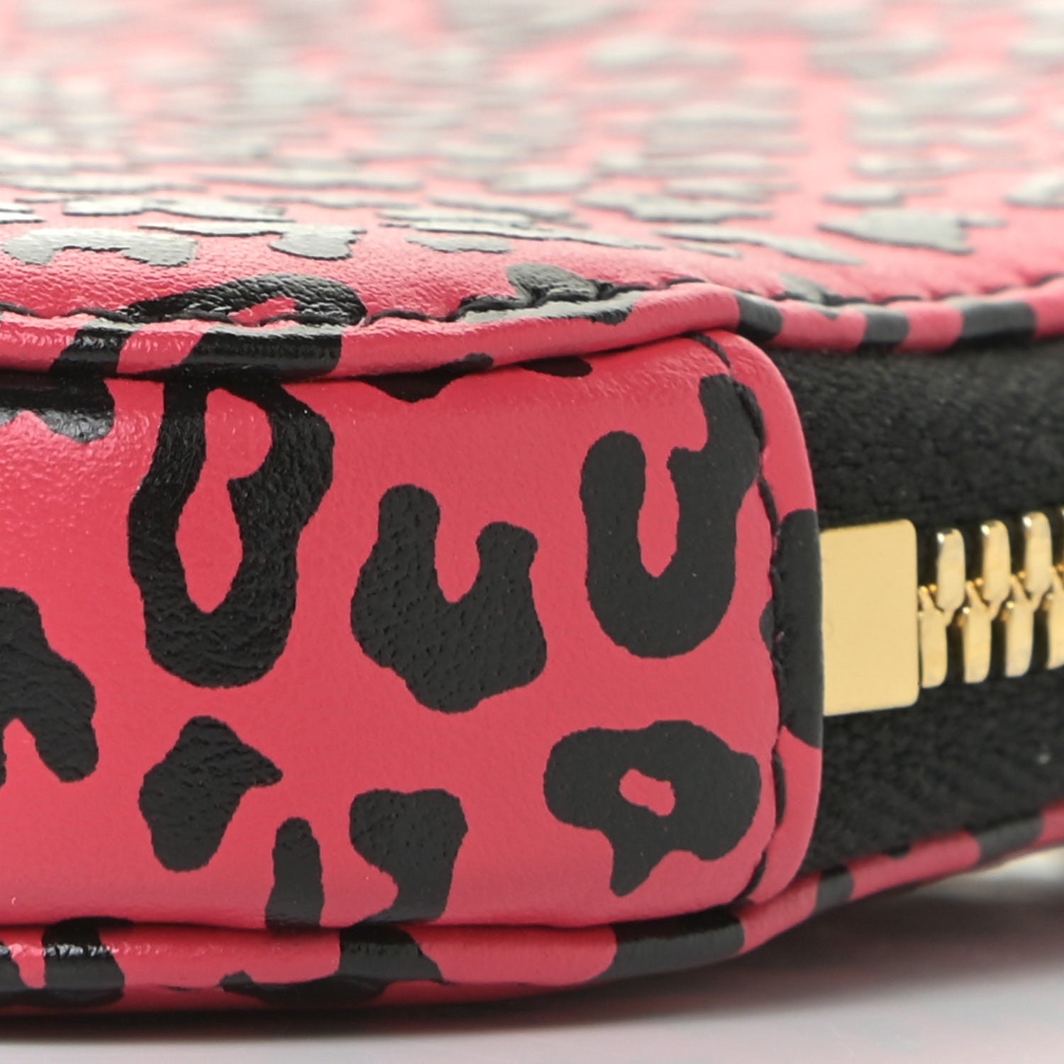 Christian Dior Calfskin Leopard Print Phone Holder Pink Black 9 of 12