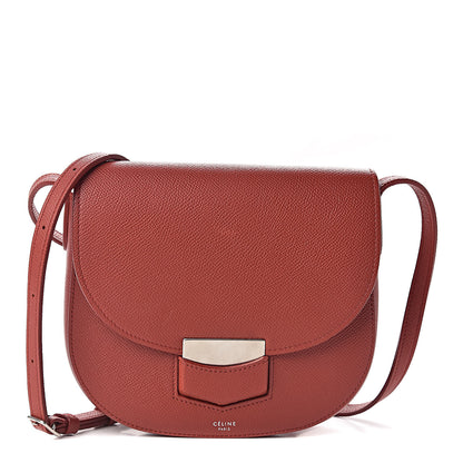 Celine Grained Calfskin Small Trotteur Rust 1 of 10