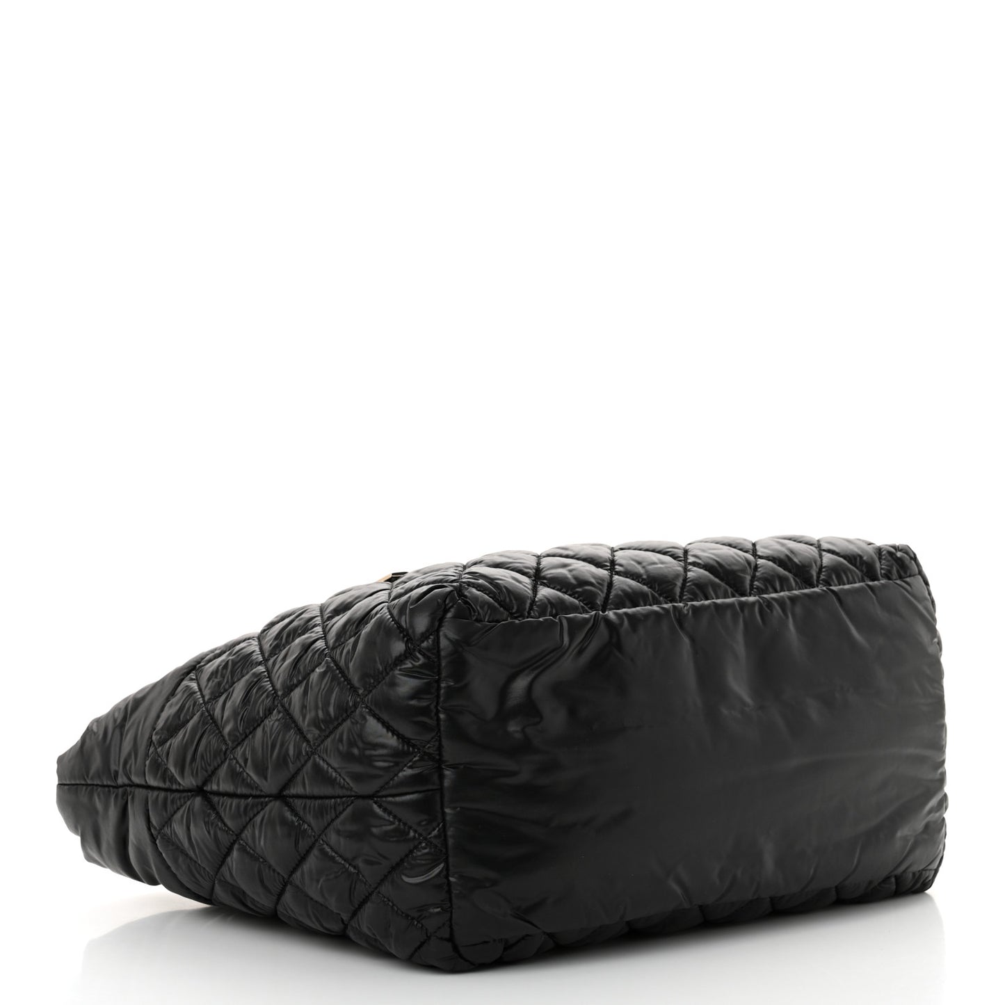 Nylon Quilted Small Coco Cocoon Tote Black