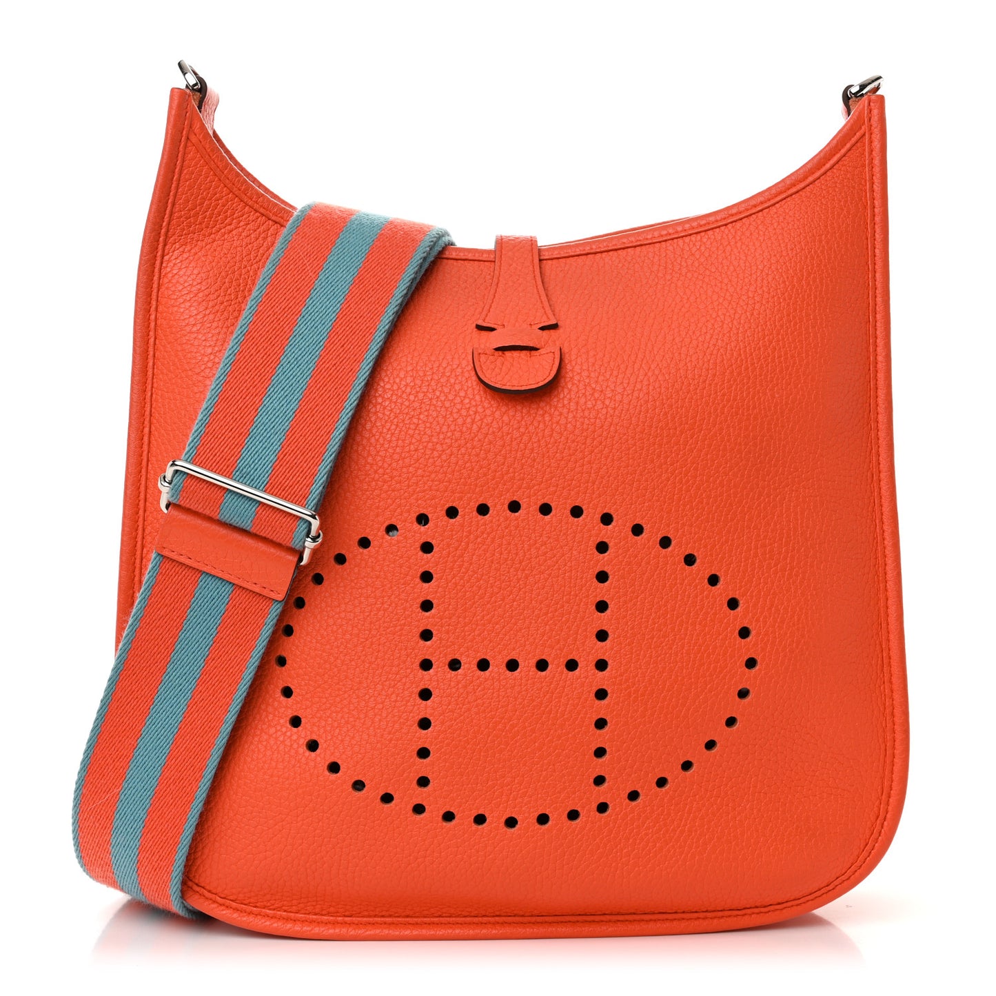 Taurillon Clemence Amazone Evelyne III PM Orange Poppy Bleu Saint Cyr