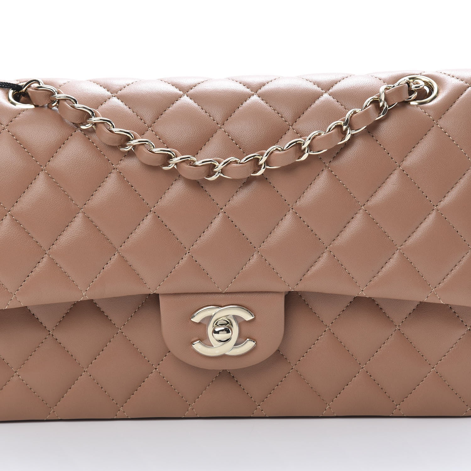 Chanel Lambskin Quilted Medium Double Flap Brown 9 of 12