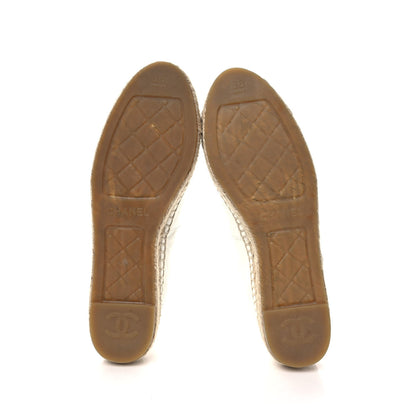 Chanel Distressed Patent CC Espadrilles 38 White Silver 5 of 8