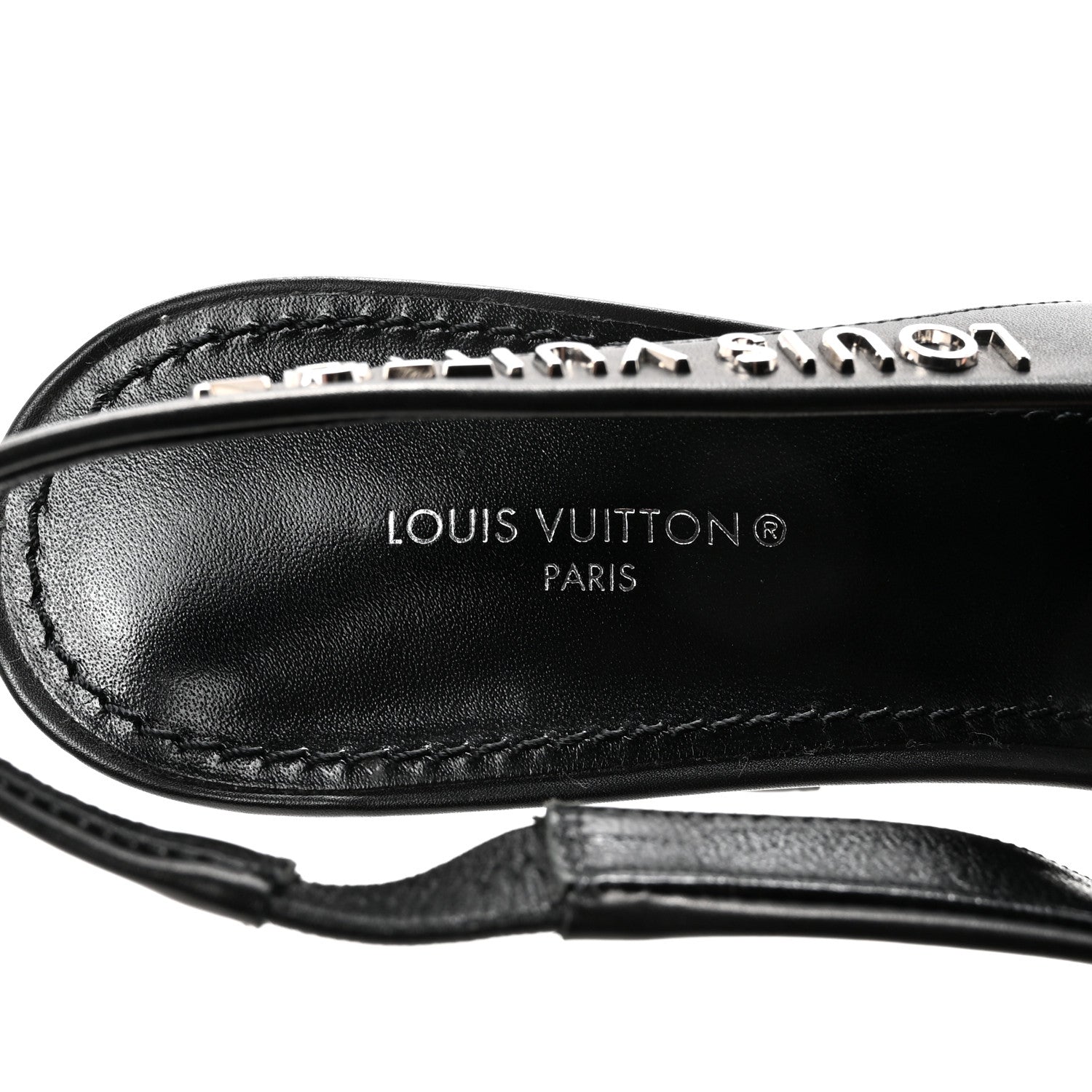 Louis Vuitton Calfskin Slingback Pumps 37.5 Black 8 of 9