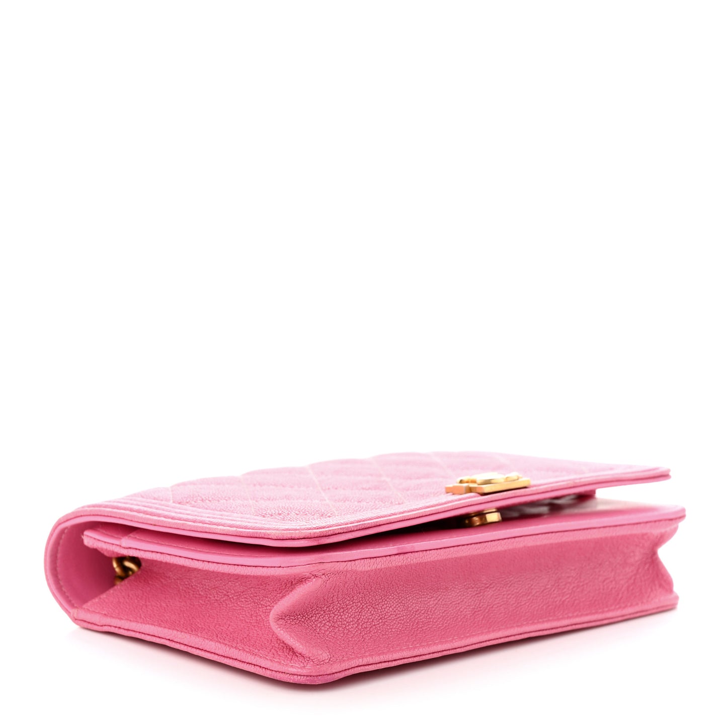 Caviar Quilted Boy Wallet On Chain WOC Pink