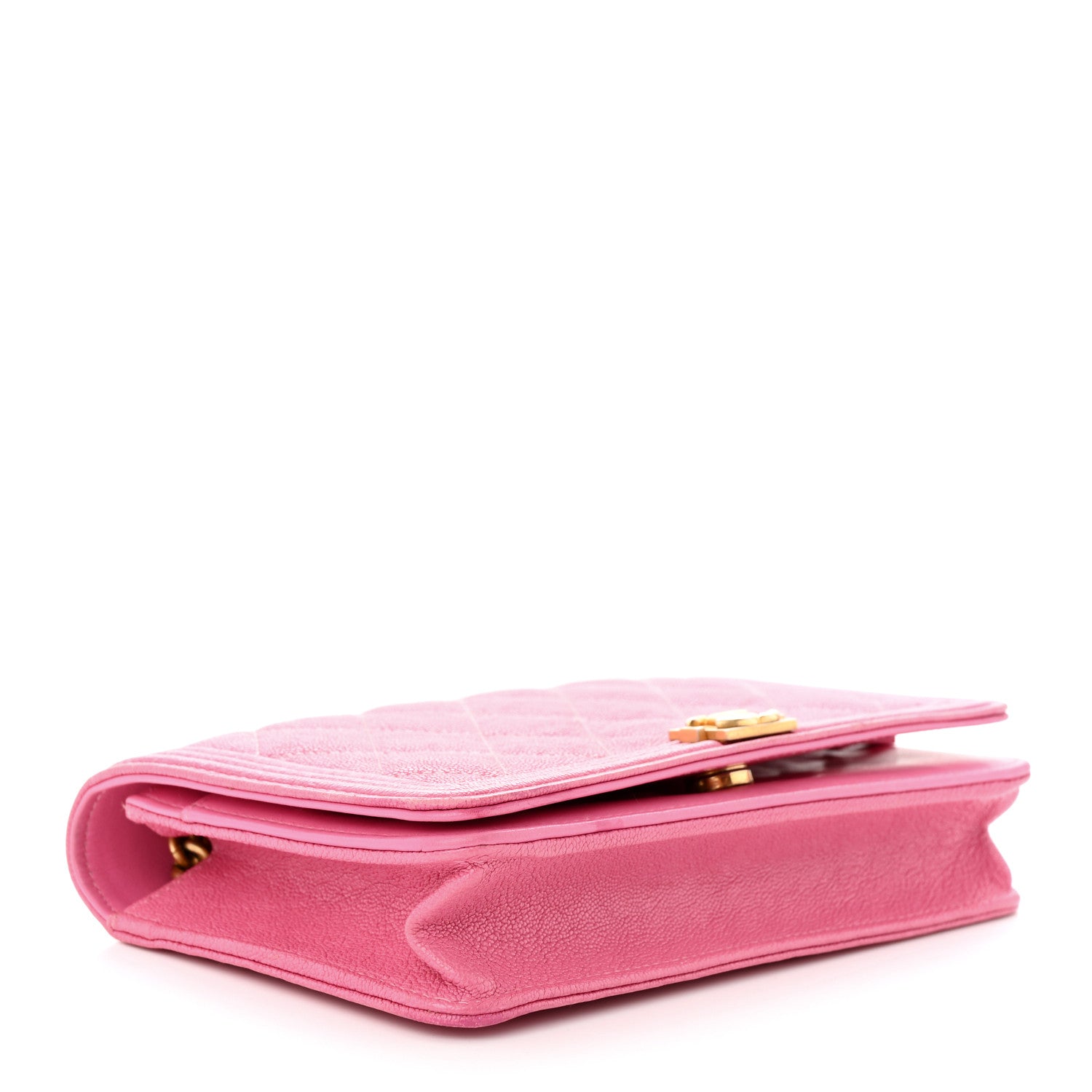 Chanel Caviar Quilted Boy Wallet On Chain WOC Pink 4 of 14