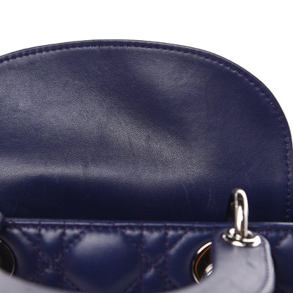 Christian Dior Lambskin Cannage Small Lucky Badges My Lady Dior Navy 11 of 15