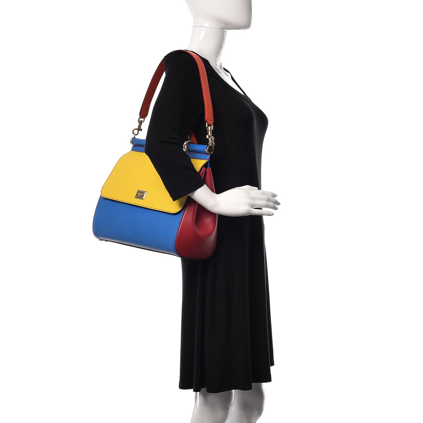 Dauphine Tri-Color Large Miss Sicily Satchel Multicolor