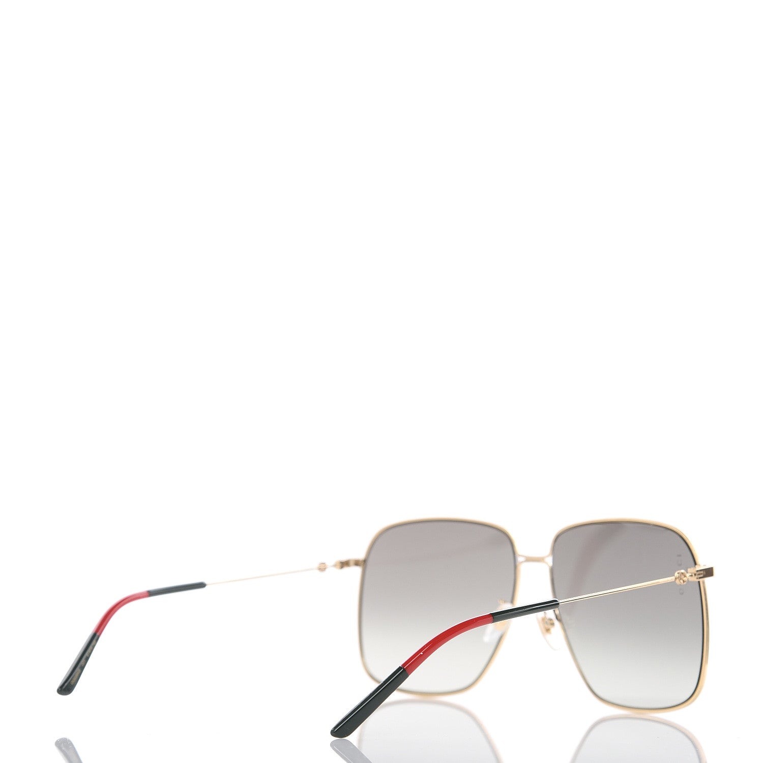 Gucci Web Rectangular Frame Interlocking G Sunglasses GG0394S Green Red 4 of 8