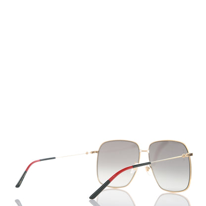 Gucci Web Rectangular Frame Interlocking G Sunglasses GG0394S Green Red 4 of 8