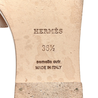 Hermes Box Calfskin Oran Sandals 36.5 Gold 7 of 9