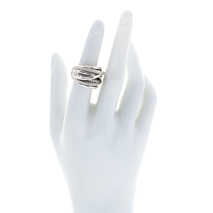 David Yurman Sterling Silver 18mm Wide Crossover Cable Ring 51 5.75 2 of 4