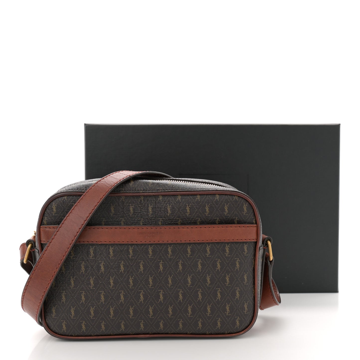 Canvas Smooth Calfskin Le Monogramme Camera Bag Chestnut