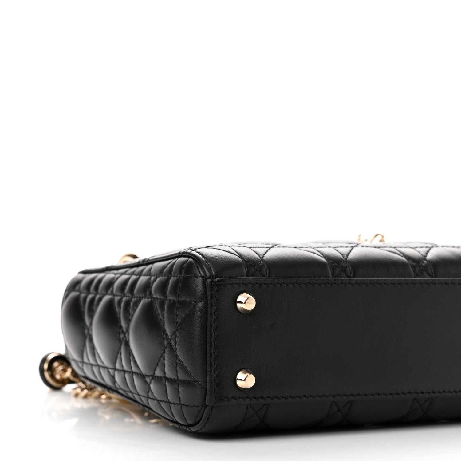 Christian Dior Lambskin Cannage Mini Lady Dior Black 9 of 10