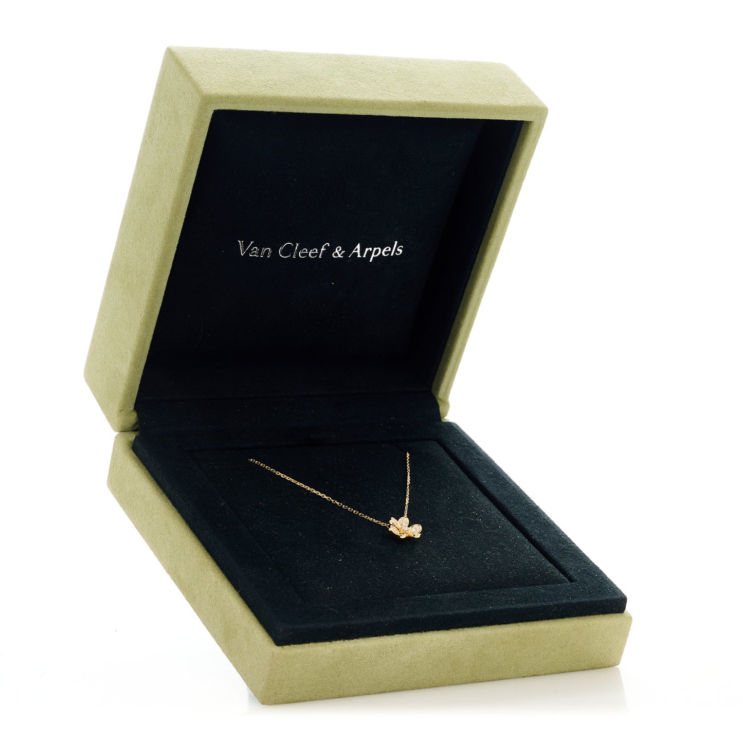 18K Yellow Gold Diamond Mini Frivole Pendant Pave Necklace