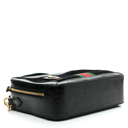 Gucci Suede Patent Web Small Ophidia Top Handle Shoulder Bag Black 4 of 9
