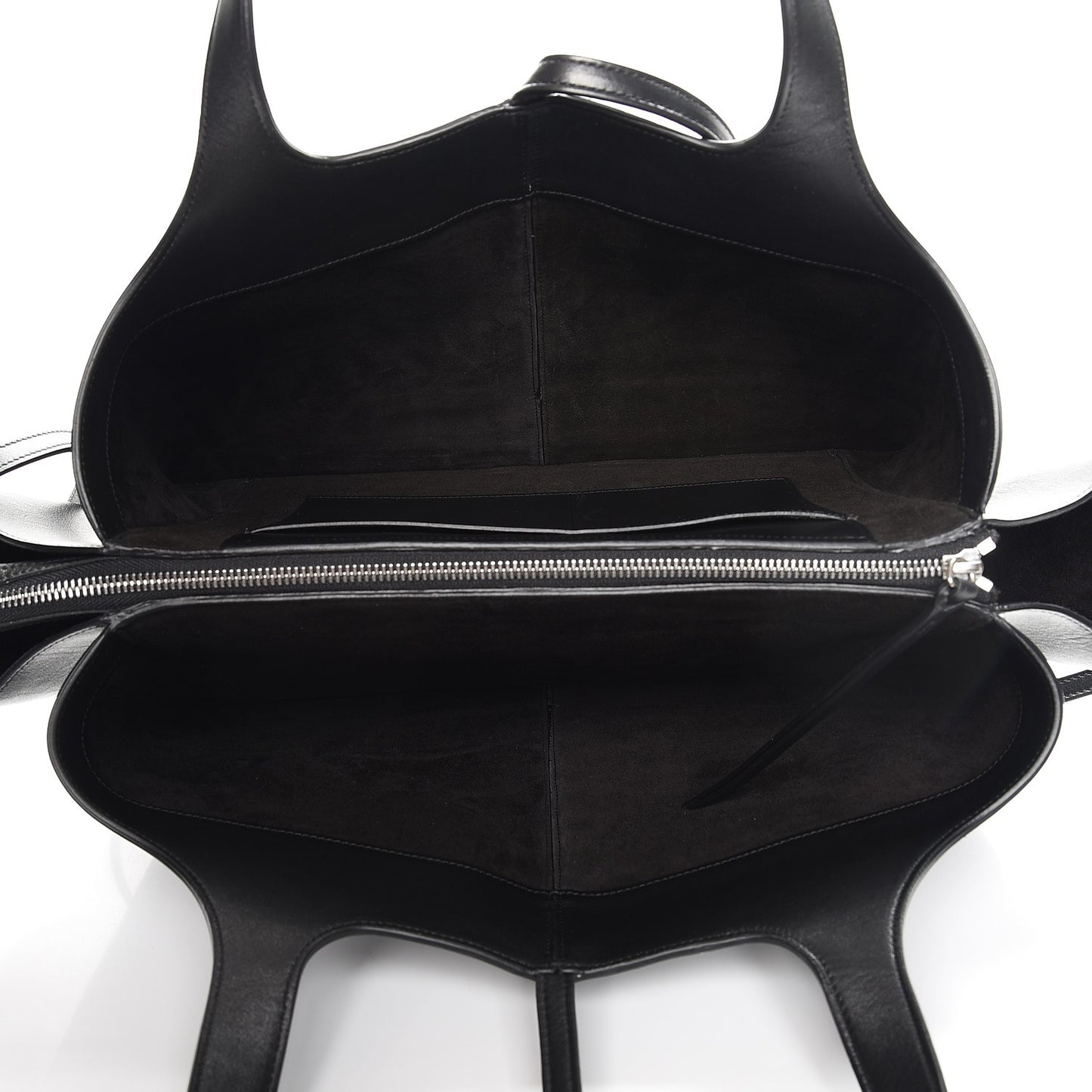 Supple Natural Calfskin Medium Tri-Fold Bag Black