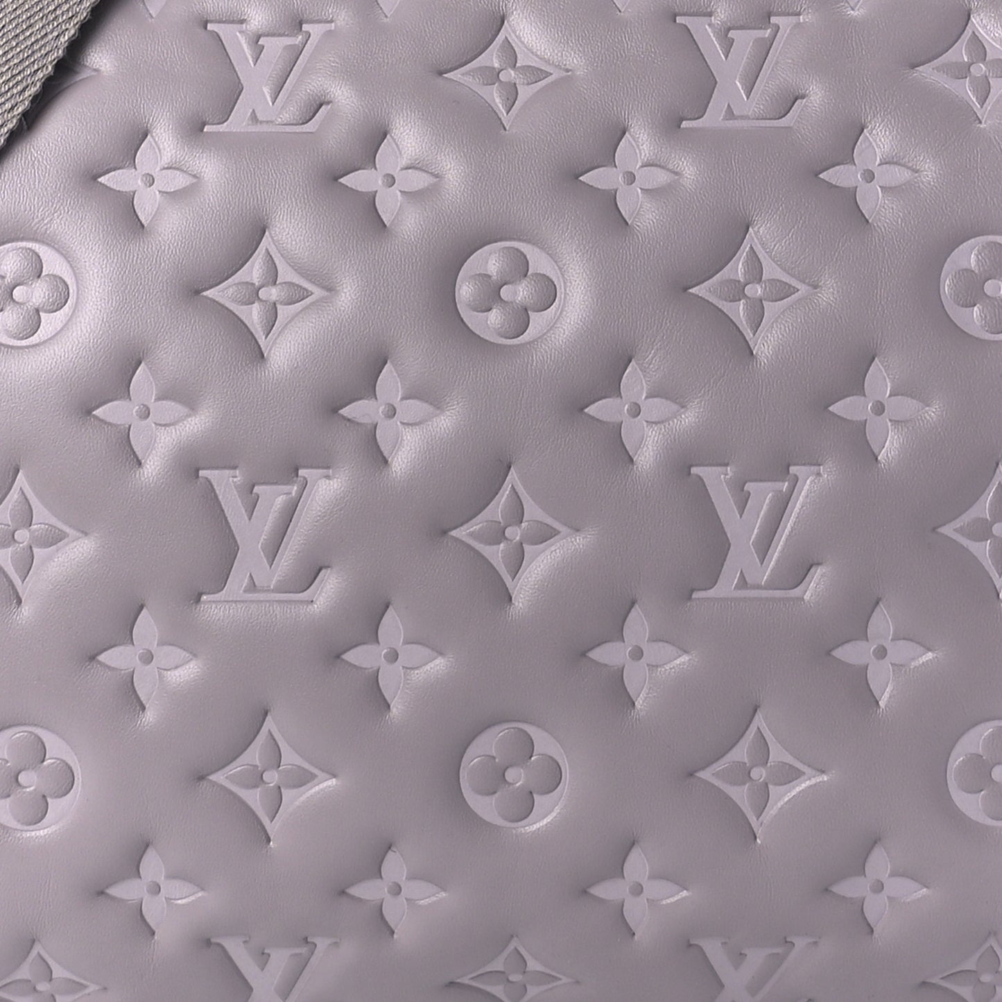 Lambskin Embossed Monogram Coussin MM Grey