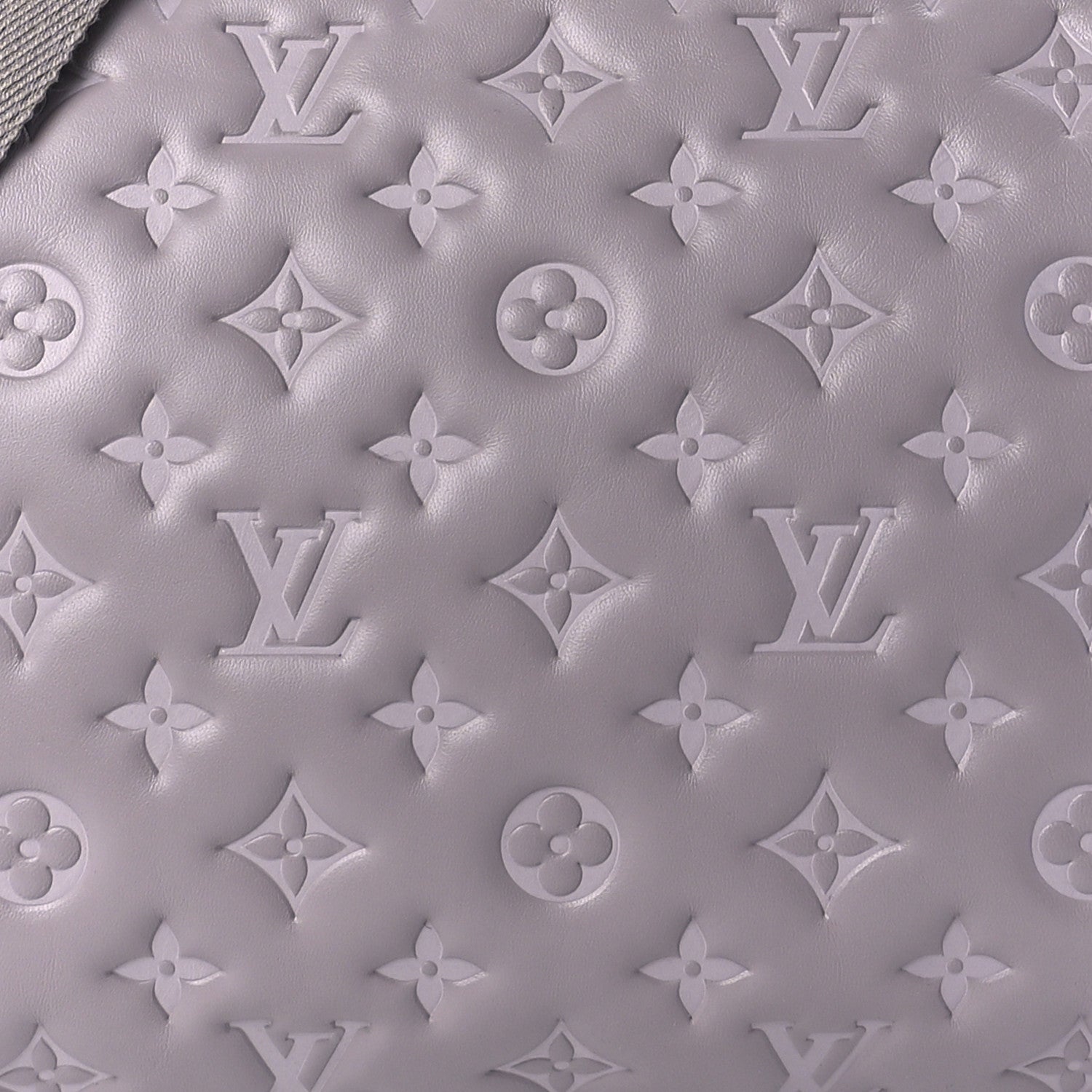 Louis Vuitton Lambskin Embossed Monogram Coussin MM Grey 6 of 7