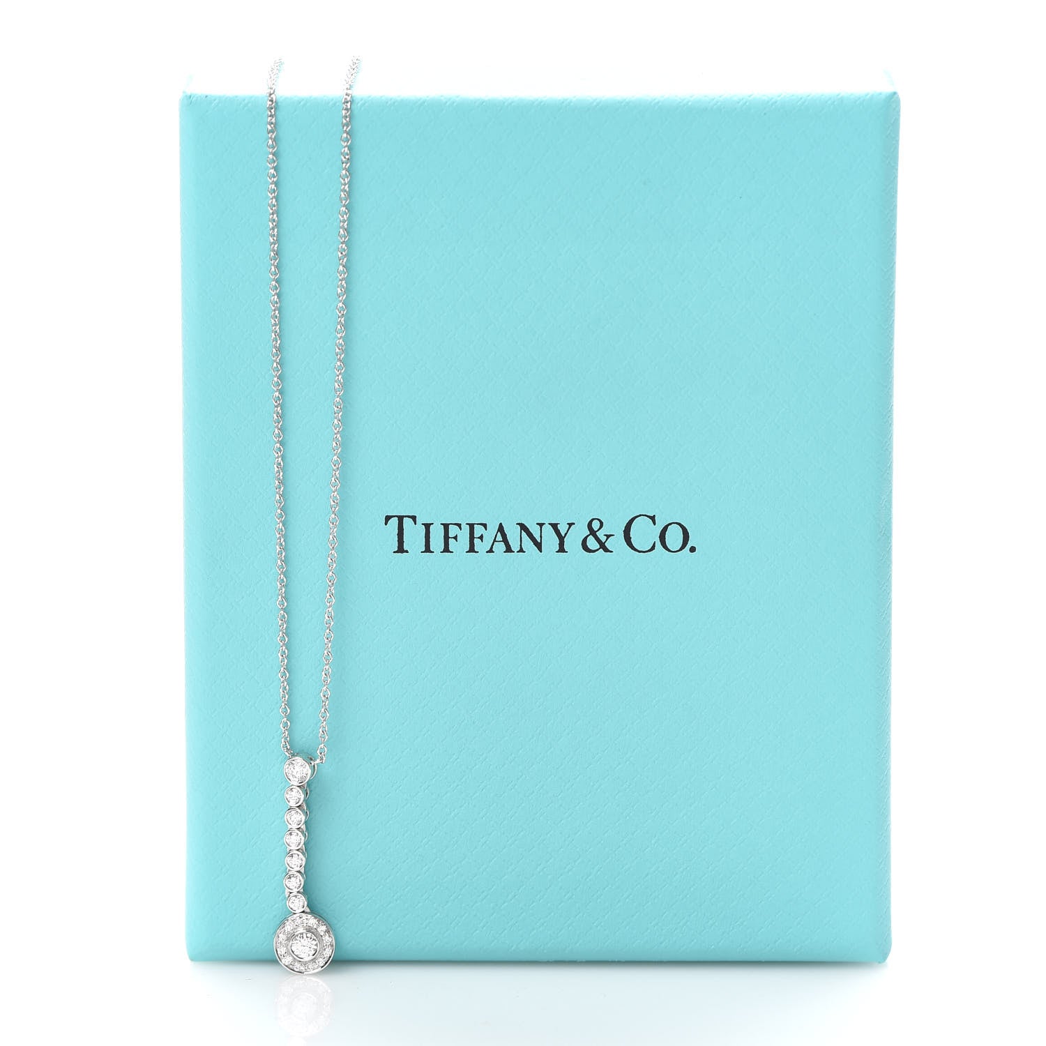 Tiffany Platinum Diamond Circlet Drop Pendant Necklace 6 of 6