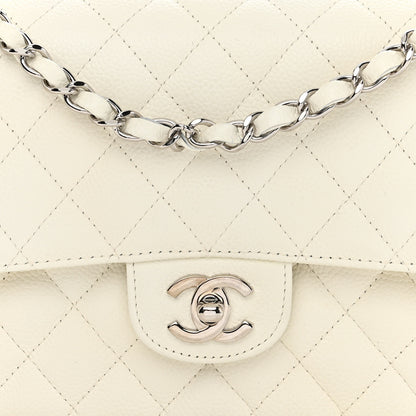 Chanel Caviar Quilted Medium Double Flap White 8 of 17