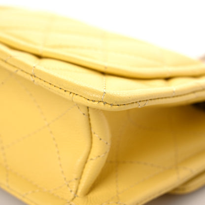 Chanel Caviar Quilted Mini Sweet Classic Flap Yellow 11 of 12