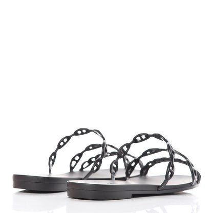 Hermes Rubber Chaine d'Ancre Rivage Sandals 40 Black 4 of 8