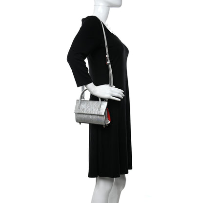 Christian Louboutin Metallic Calfskin Paloma Top Handle Shoulder Bag Silver 2 of 12