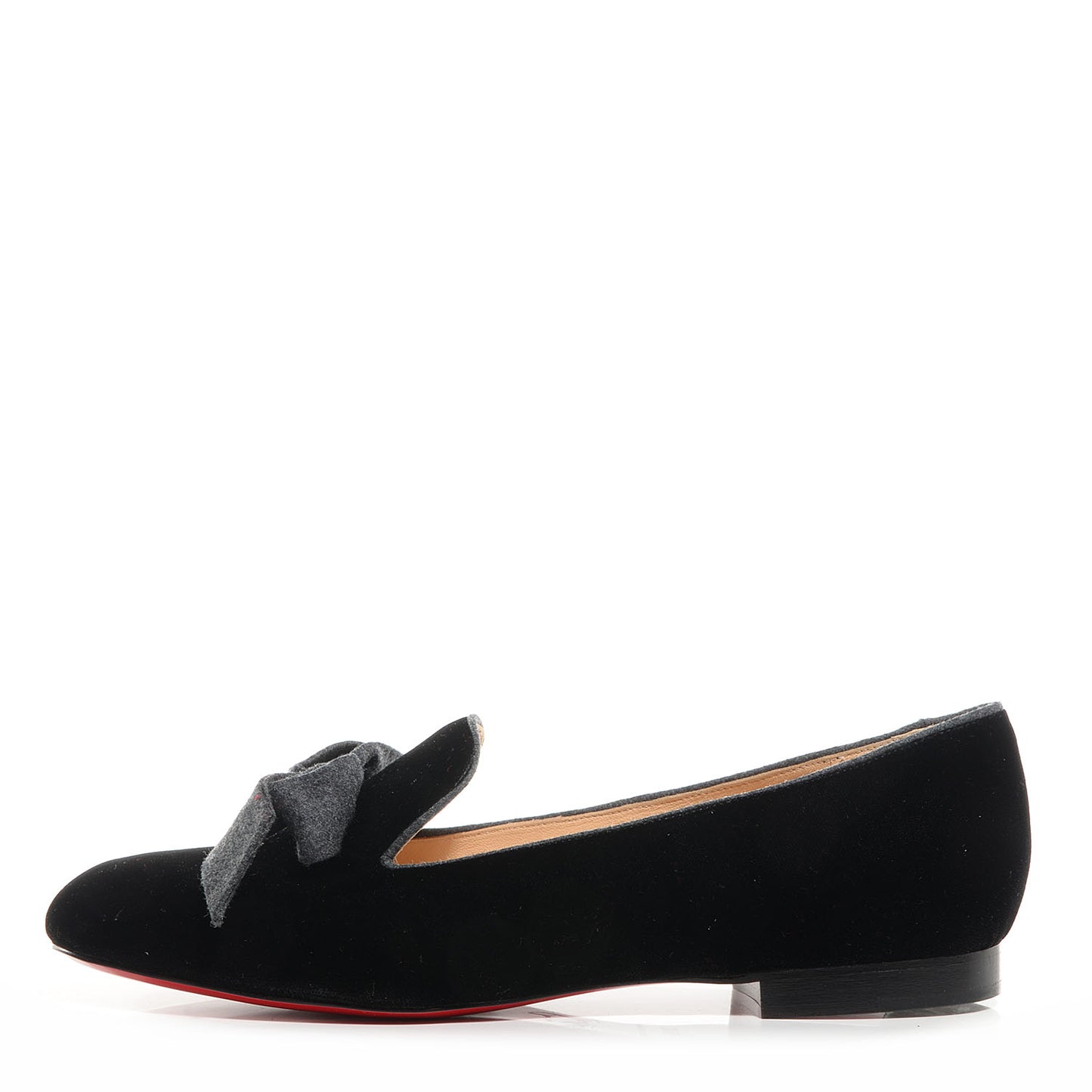 Gine Bow-Detailed Velvet Loafers 39.5 Black