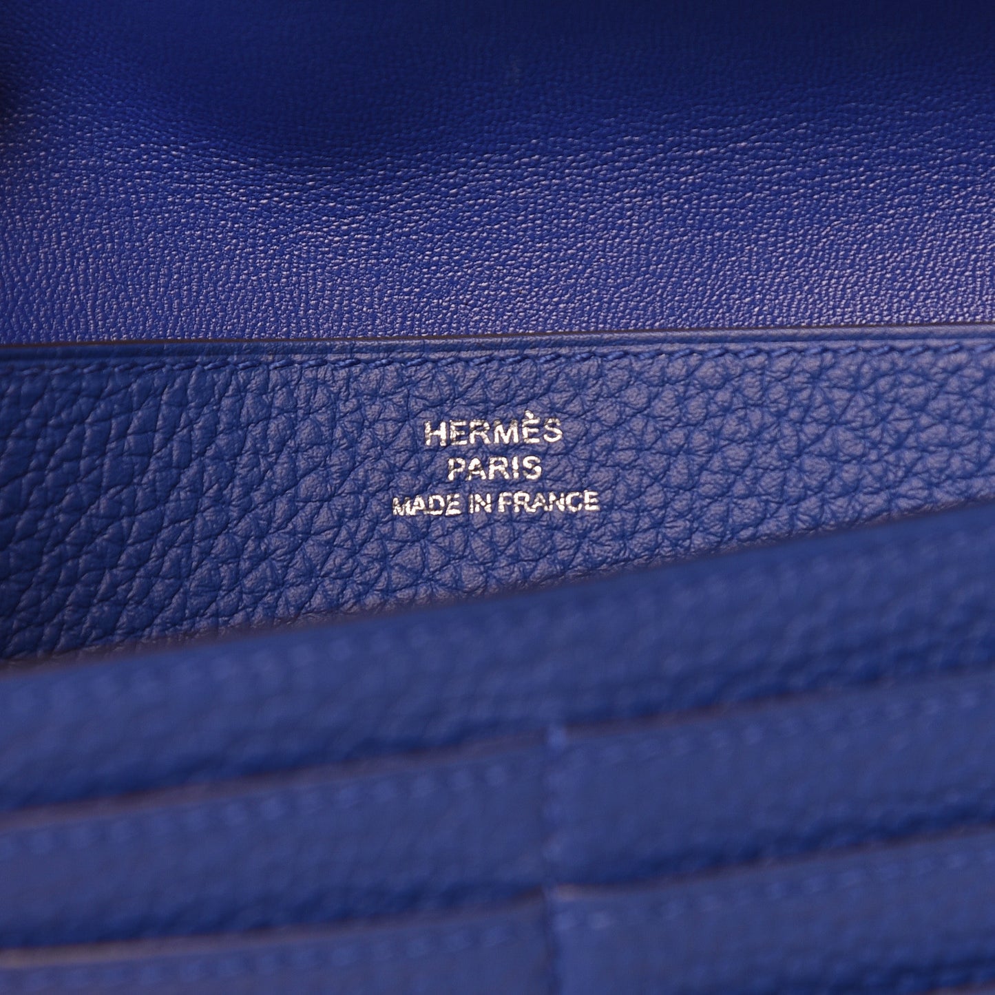 Togo Dogon Recto Verso Wallet Bleu Electrique