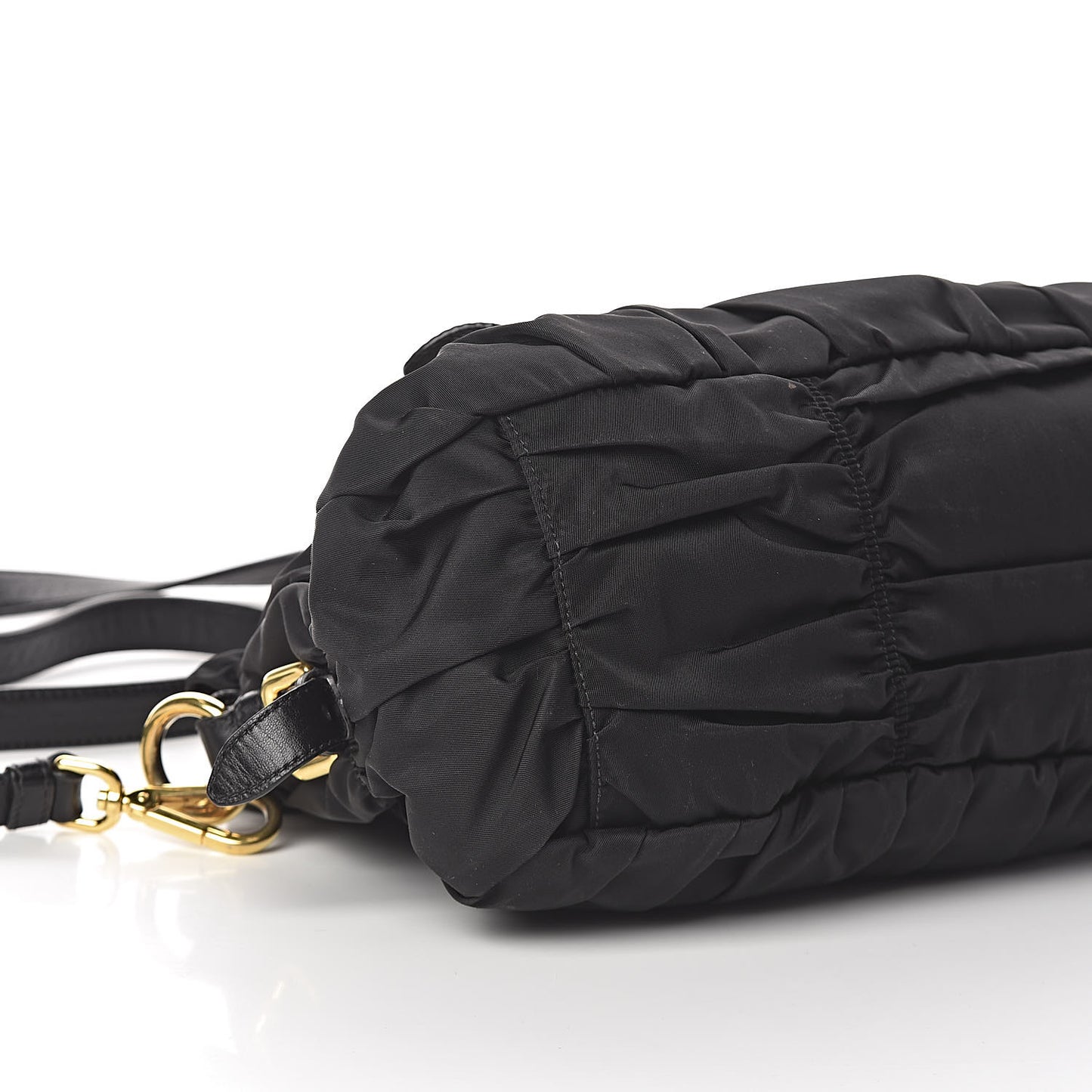 Tessuto Nylon Gaufre Shopping Satchel Black