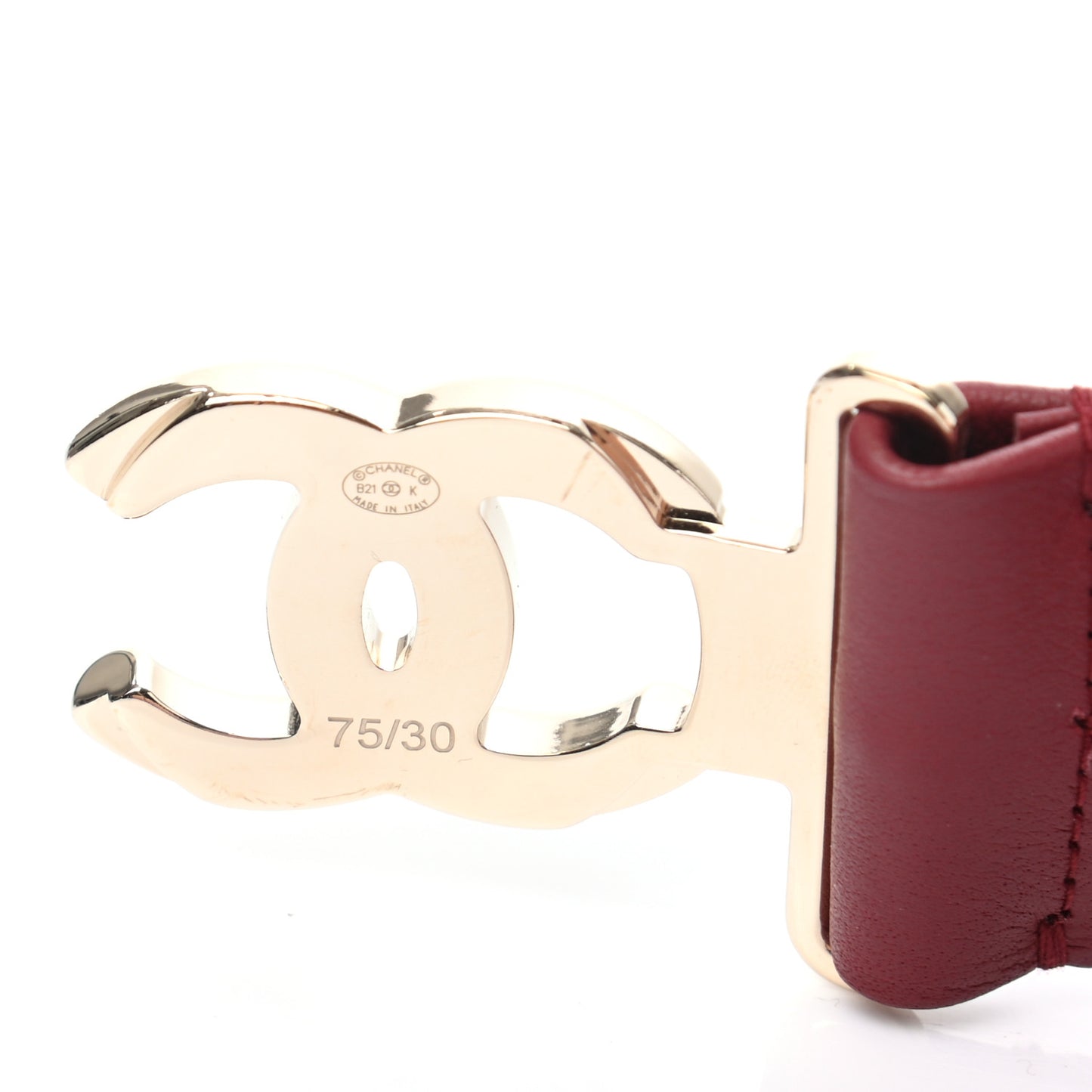 Lambskin CC Belt 75 30 Burgundy