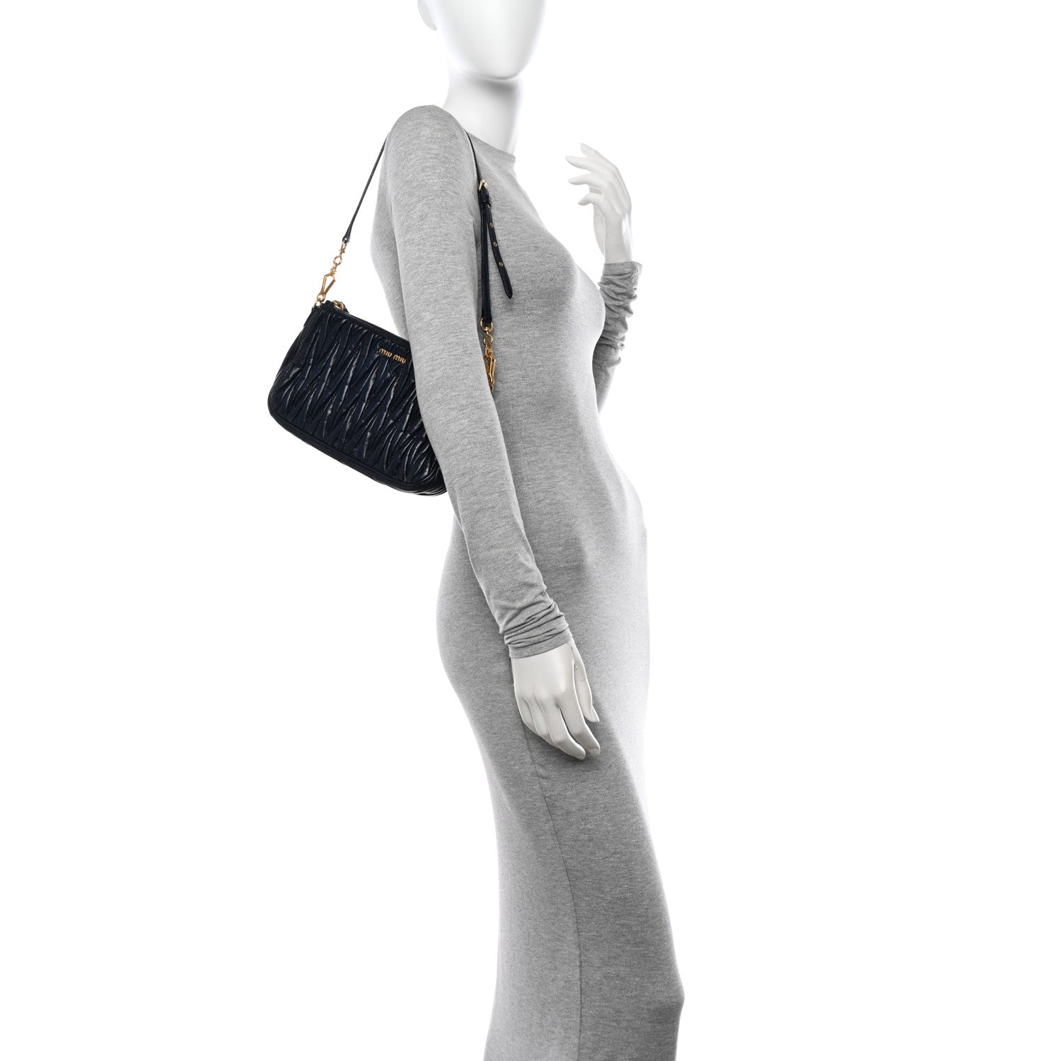 Miu Miu Nappa Matelasse Lux Shoulder Bag Bleuette 3 of 13