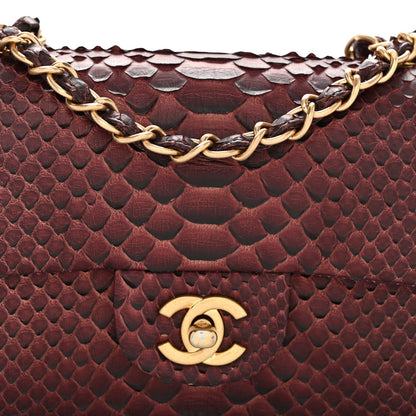 Chanel Snakeskin Mini Rectangular Flap Burgundy 8 of 13