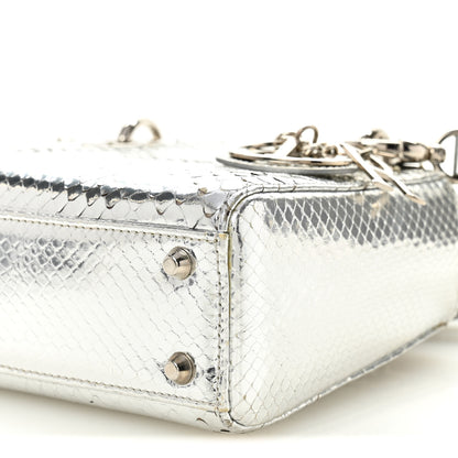 Christian Dior Metallic Snakeskin Mini Lady Dior Silver 10 of 11