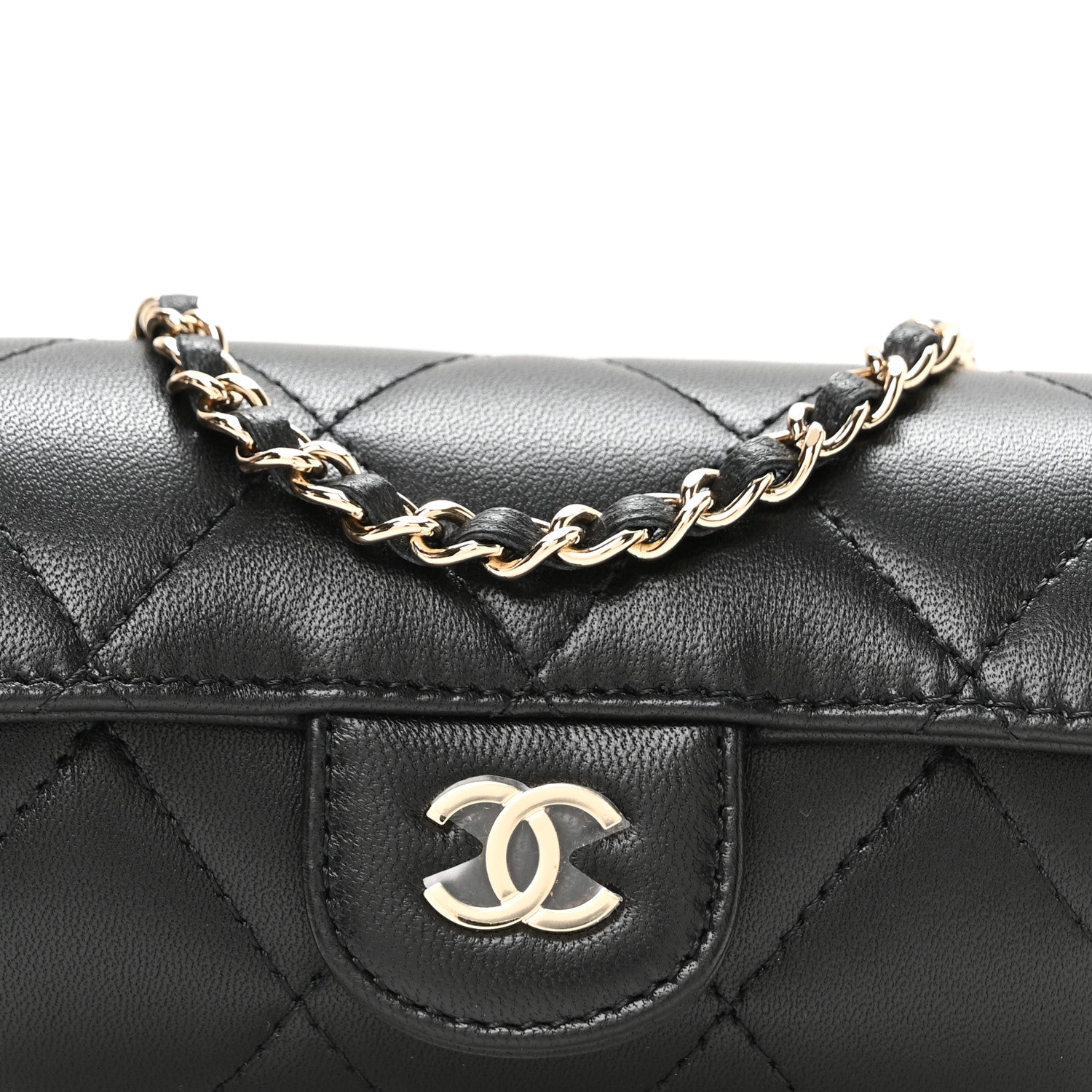 Chanel Lambskin Quilted Box Of Secrets Card Holder With Chain Black 7 of 9