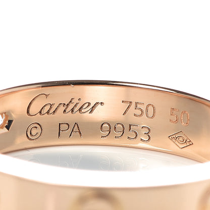 Cartier 18K Pink Gold Diamond 4mm LOVE Wedding Band Ring 50 5.25 4 of 4