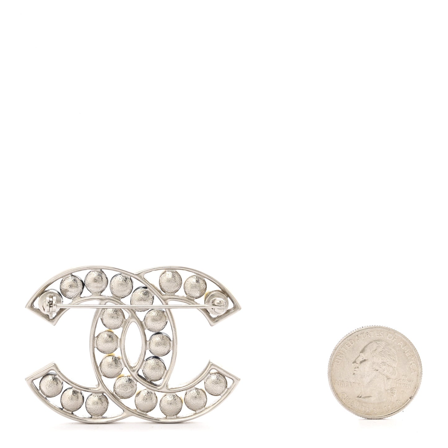 Pearl CC Brooch Blue Silver
