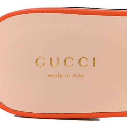 Gucci Cosmos Softy Calfskin Interlocking G Cut Out Slide Sandals 35.5 Deep Orange 7 of 8