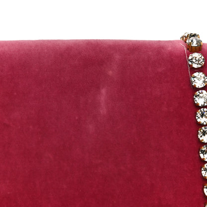 Gucci Velvet Crystal Mini Bee Broadway Shoulder Bag Light Raspberry Rose 19 of 27