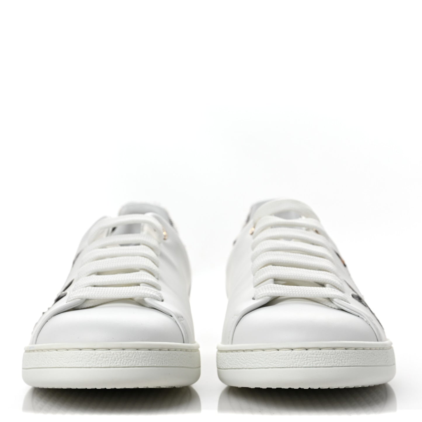 Calfskin Calf Hair Monogram Giant Jungle Frontrow Sneakers 39 White