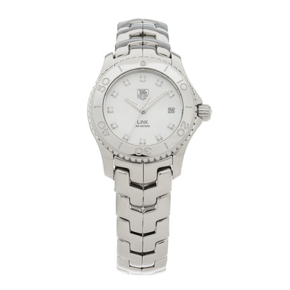 Tag Heuer Stainless Steel Diamond Mother of Pearl 27mm Link Quartz Watch WJ1319 1 of 5