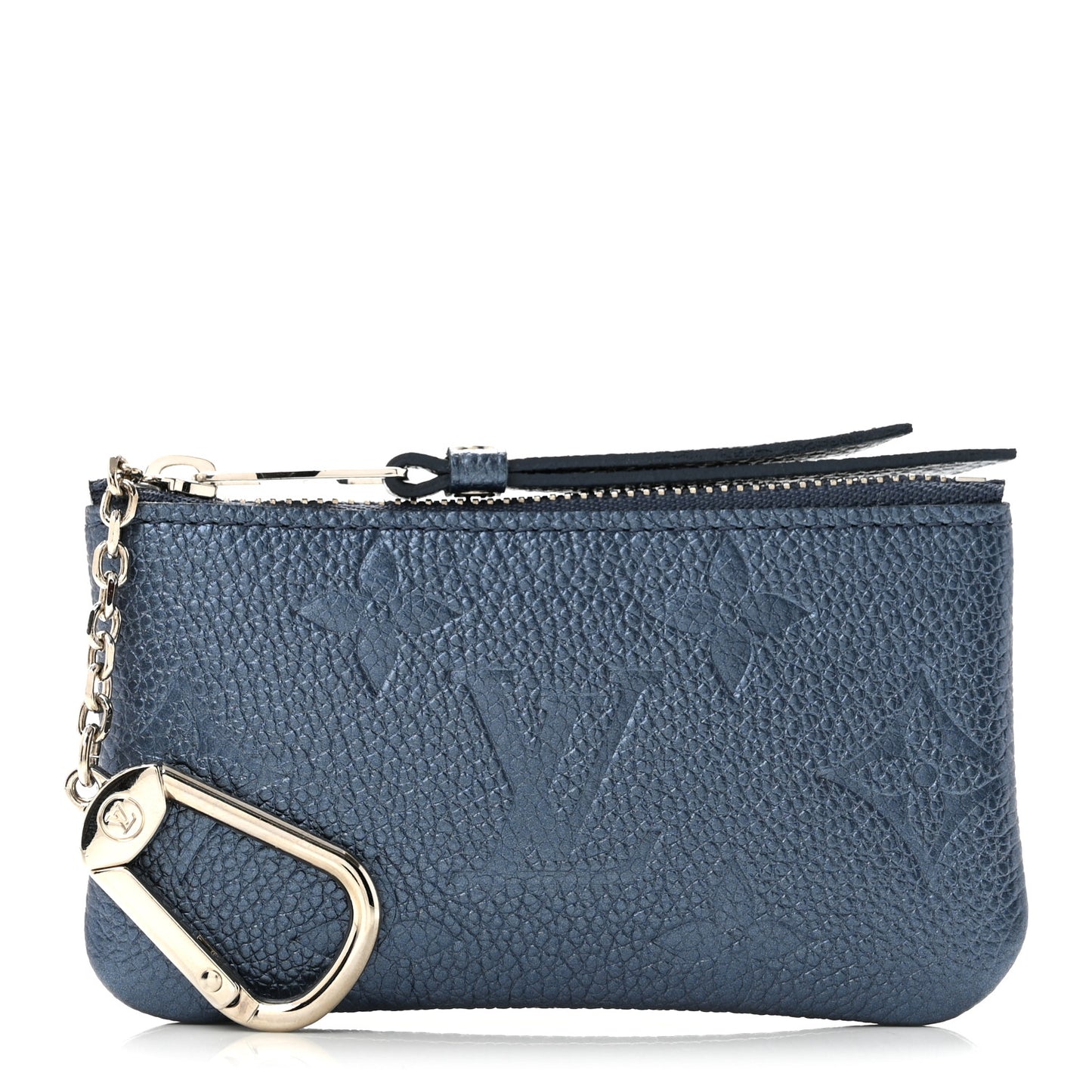 Metallic Empreinte Monogram Giant Key Pouch Navy Nacre