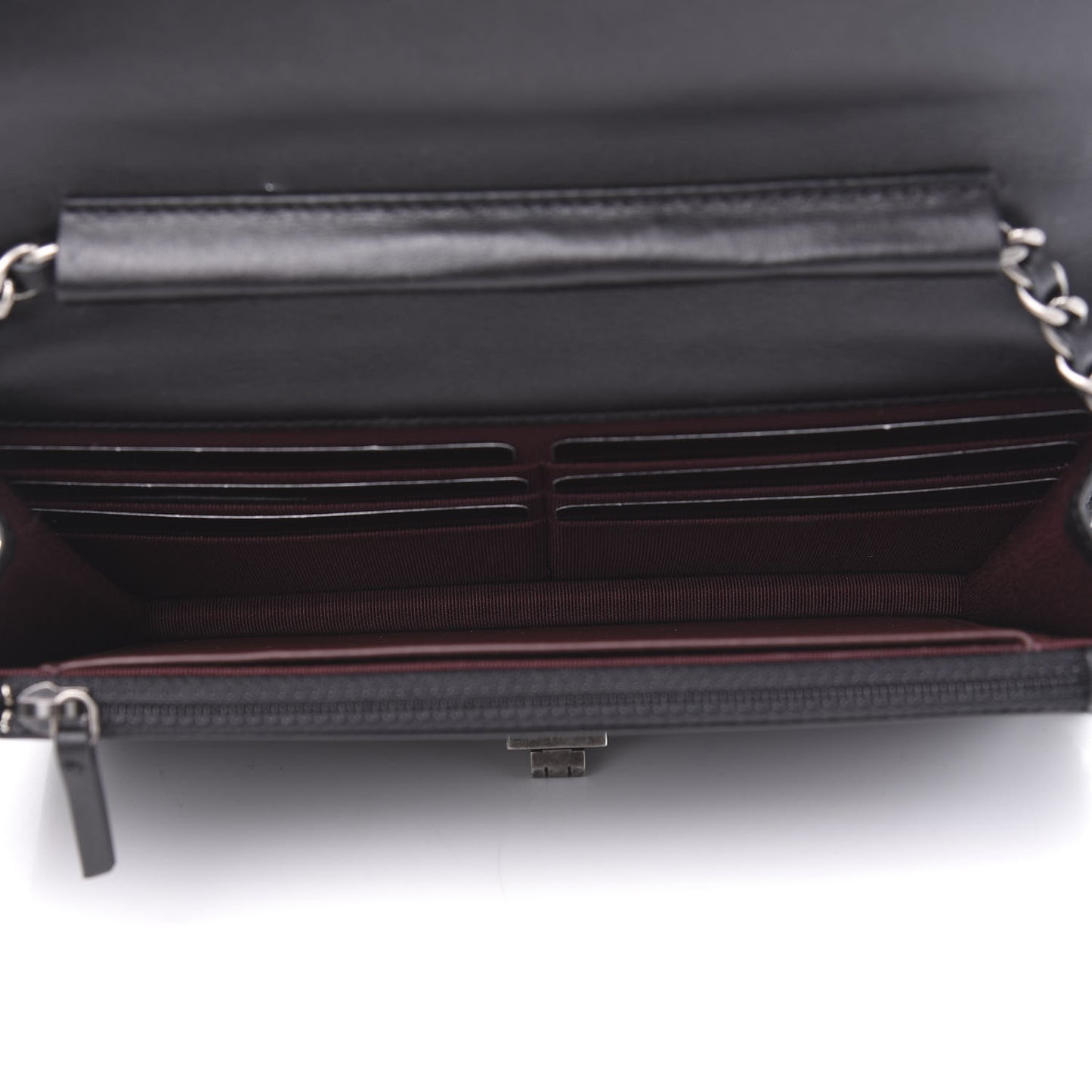Aged Calfskin Chevron Quilted Reissue Wallet On Chain WOC Black