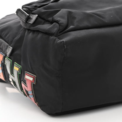 Prada Nylon Tessuto Logo Patch Backpack Black 8 of 10