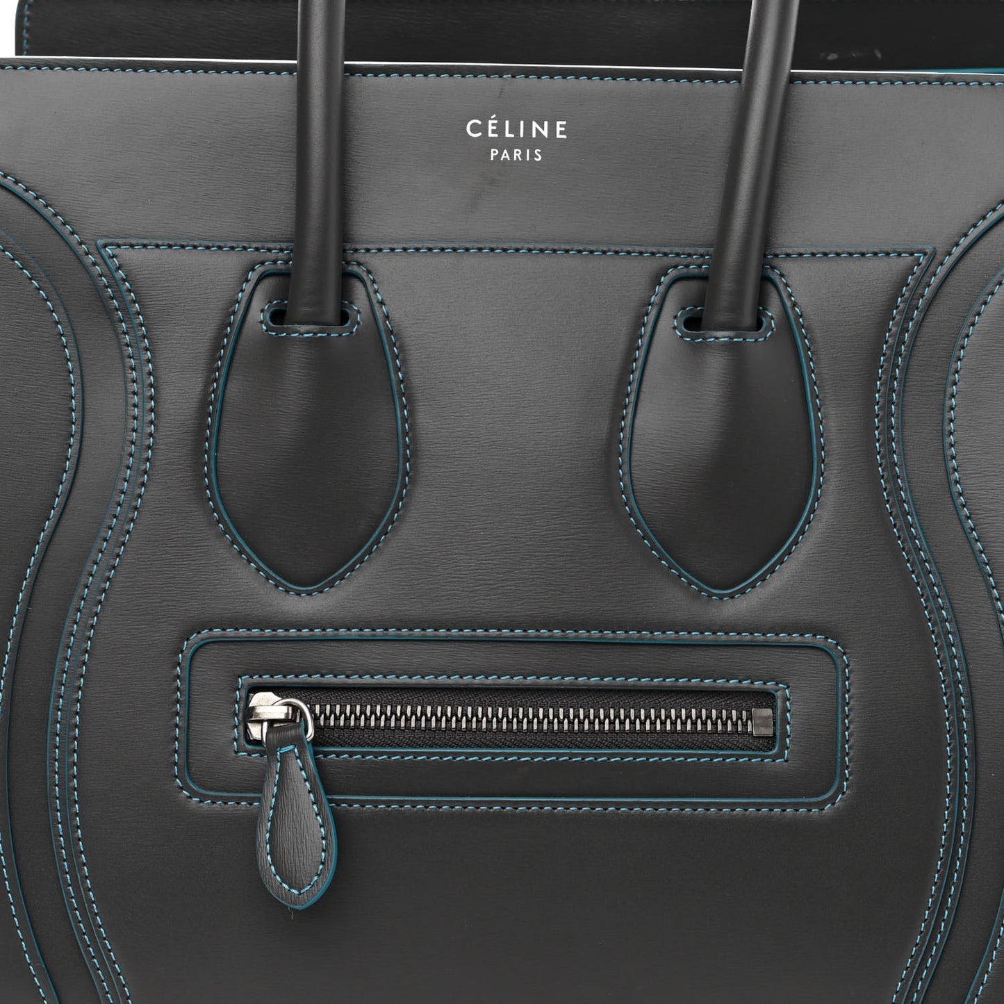 Satin Debossed Calfskin Micro Luggage Anthracite